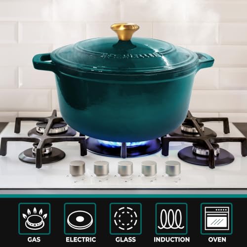 Mueller DuraCast 6 Quart Enameled Cast Iron Dutch Oven Pot with Lid