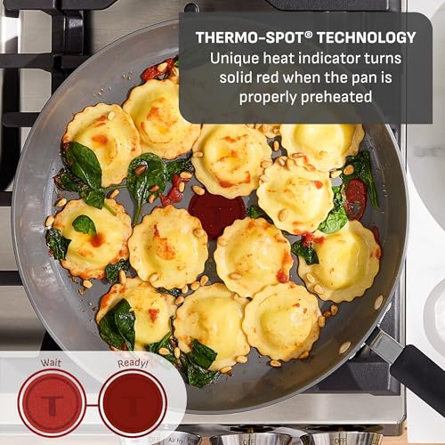 T-Fal Ultimate Hard Anodized 12-Piece Ceramic Nonstick Cookware Set, Oven Safe Up to 400°F, Ceramic Pots and Pans Set, Frying Pans, Saucepan, Stockpot, Cooking Utensils, Stone