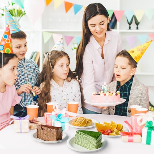 ECOLipak 6 in 200 Pack White Disposable Compostable Dessert Paper Plates | Heavy Duty, Biodegradable, Made of Eco-friendly Sugarcane Bagasse, Ideal for Dinner, Picnic, Appetizer, Birthday, Daily use