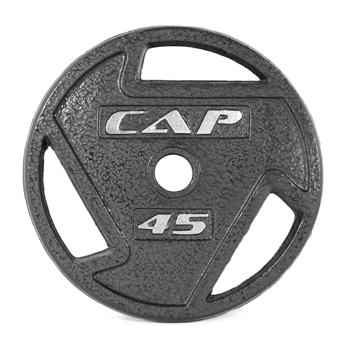 CAP Olympic 2-Inch Weight Plates, Cast Iron & Rubber Coated