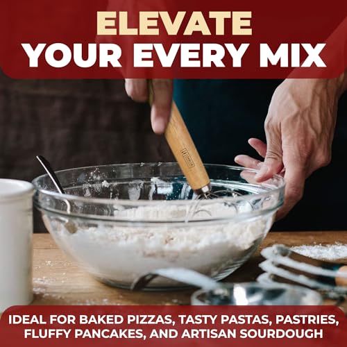 ORBLUE Premium Danish Dough Whisk - Dutch Whisk with Stainless Steel Ring - Danish Whisk for Bread, Pastry or Pizza Dough, 13-inch 1-PACK