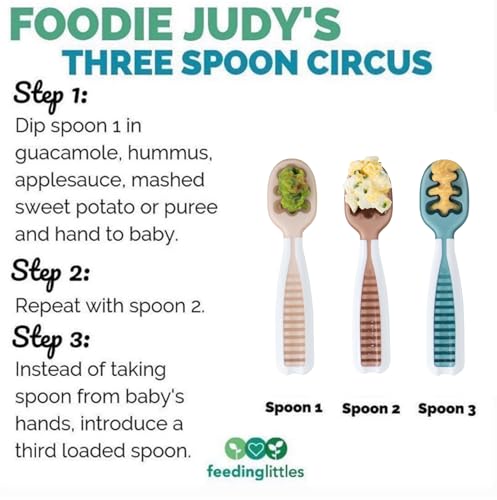 NumNum Feeding Littles Baby Spoons 6 Months, 3-Pack Neutrals