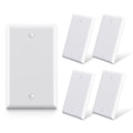 ELEGRP 1-Gang Blank Device Wall Plates, Standard Size 4.5" H x 2.75 L Unbreakable Thermoplastic Blank Faceplate Cover for Unused Outlets/Switches, UL Listed (5 Pack, Glossy White)