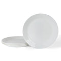 Martha Stewart Opalton Dinner Plates 6-Piece 10-Inch Plate Set – Chip and Break Resistant Opal Glass Plates - White
