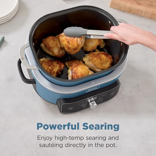 Ninja® PossibleCooker™ PRO Plus 9-in-1, 8.5-qt, Blue Macaron, MC2001 | Replaces 16 appliances, 1400W, Slow Cook, Sear, Sauté, Proof, Pasta/Rice, oven-safe ceramic pot, cooker-to-oven-to-table