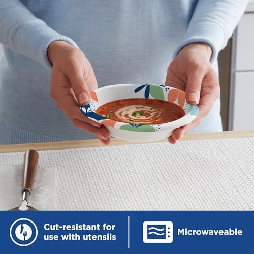 Dixie Small Paper Bowls 10 Oz, 72 Count, Disposable Bowls, Great for Snacks | Microwave-safe, soak-proof shield; disposable dessert bowls, for salads and meal prep, small paper bowls for easy cleanup