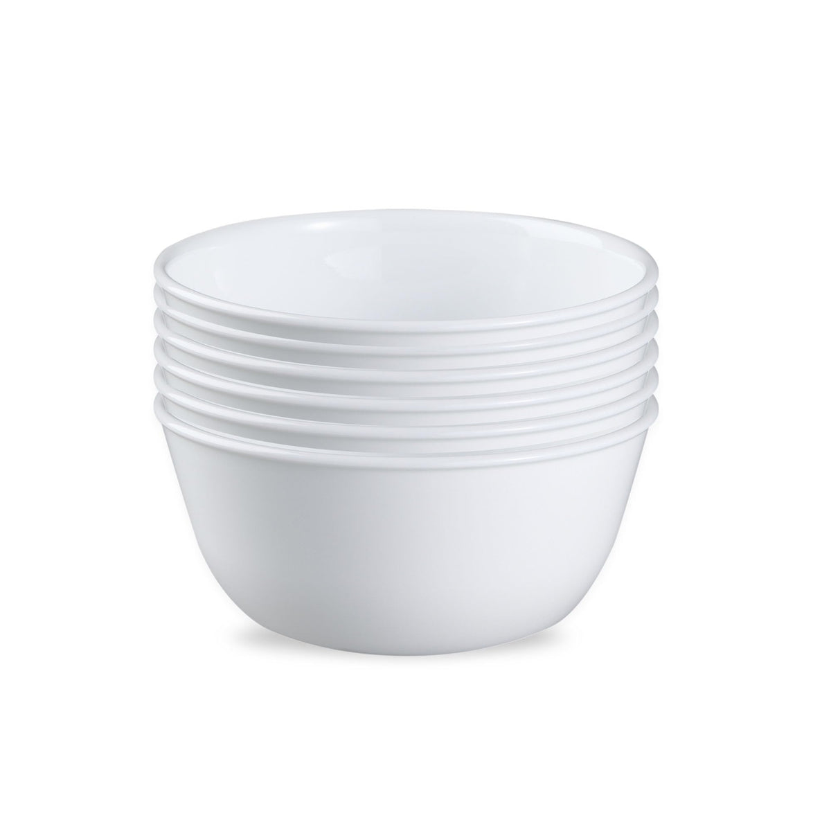 Corelle Vitrelle 28-oz Soup/Cereal Bowls Set of 6 Chip & Crack Resistant Dinnerware Bowls for Soup, Ramen, Cereal and More, Triple Layer Glass, Winter Frost White