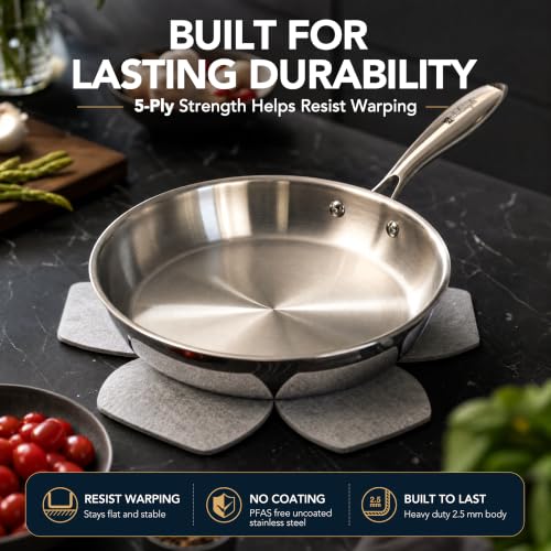 MICHELANGELO 5-Ply Stainless Steel Cookware Set, 23-Piece Pots and Pans Set