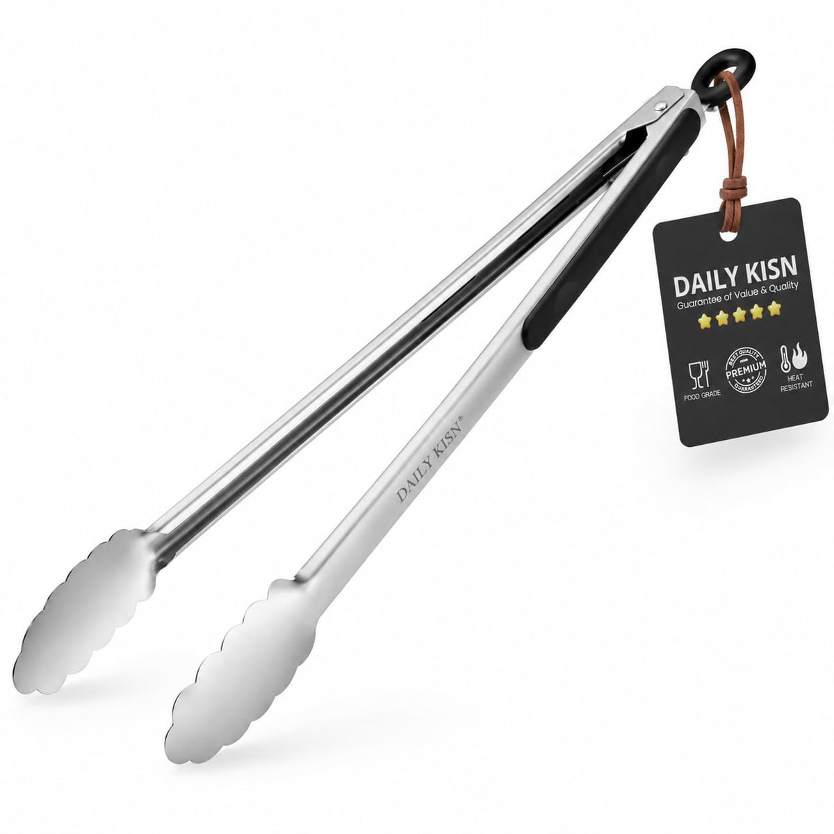 Grill Tongs, 17 Inch Extra Long Stainless Steel BBQ Tongs (17", 1PC) | UP to 600 °F | For Cooking/Serving/Grilling | Heat-Resistant | Dishwasher Safe