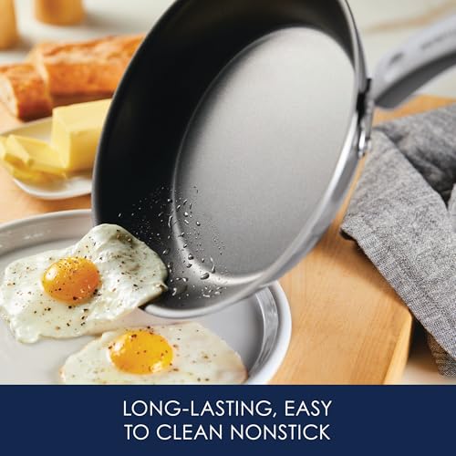 Rachael Ray Classic Brights Hard Enamel Aluminum, 14-Piece, Sea Salt Gray