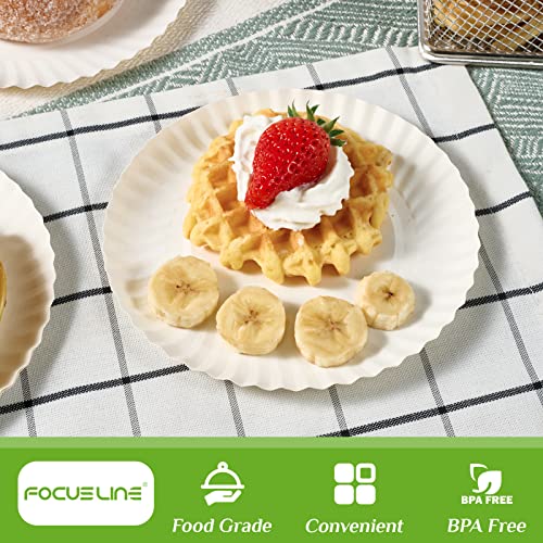 FOCUSLINE 6 Inch Paper Plates 1000 Count, White Small Plates Uncoated | Dessert Paper Plates Bulk, Lightweight Disposable, Perfect for Desserts, Snacks, Cakes, Picnics, Parties, Everyday Dining