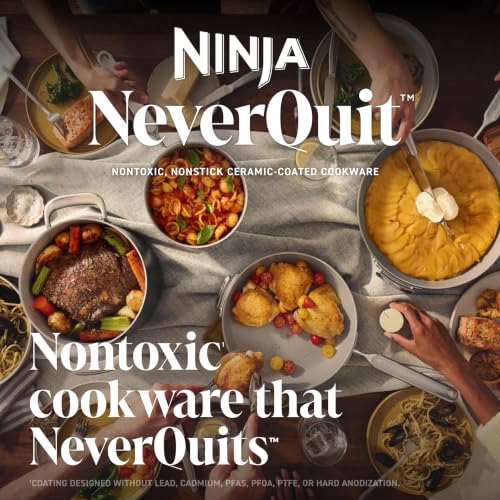 Ninja NeverQuit™ 6-Piece Ceramic Cookware Set, Chai Pink, CQ19006PK2