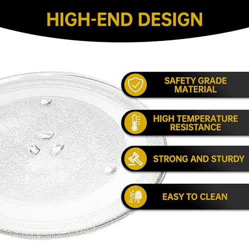 Rotaglass 13.5" Microwave Glass Turntable Plate, 13.5" / 34.3cm Microwave Tray Replacement Glass Plate, Glass Tray Replacement for LG,Samsung，GE, Magic Chef, Hotpoint, Panasonic, Kenmore, etc