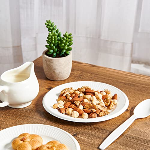 Vplus 100% Compostable Small Paper Plates, 300 Pack 6 Inch, Uncoated | Biodegradable, Made of Sugar Cane Fibers, Perfect for Sandwich, Cake, and Snack