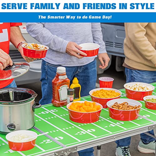 GoBig Red Party Cup Bowls - Large Disposable Plastic Bowls - 22 oz or 60 oz