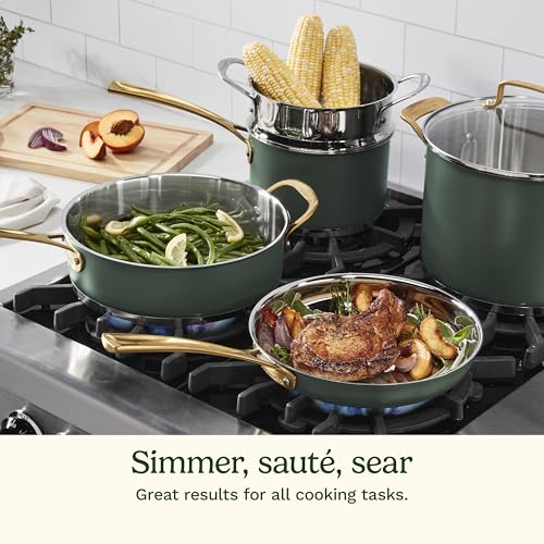 Cuisinart Cookware Set, Stainless Steel, Matte Thyme, 11-Pc, MT89G-11