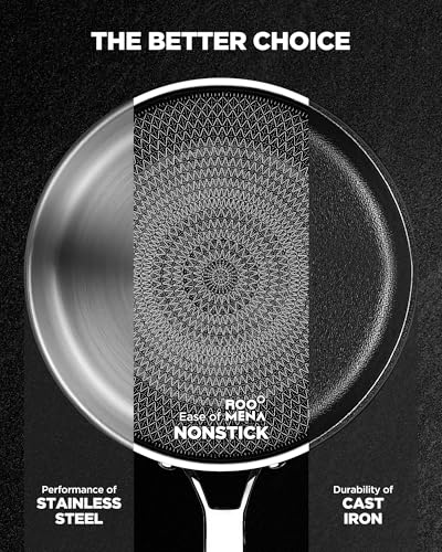Pots and Pans Set Hybrid Stainless Steel, 10PC Nonstick Cookware Set