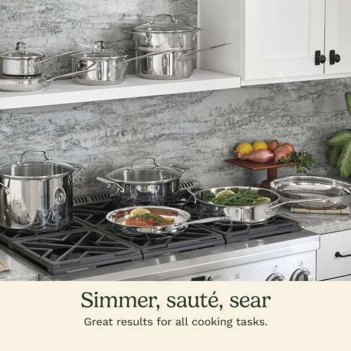 Cuisinart Chef's Classic Stainless Steel Pots and Pans Set, 17 pc, 77-17N