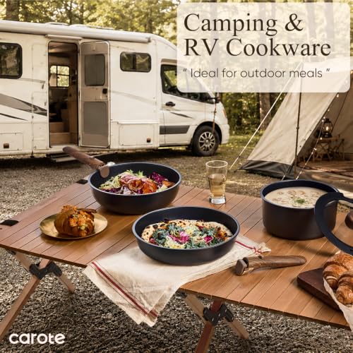 CAROTE 25pcs Pots and Pans Set Non Stick, Detachable Handle Cookware Sets