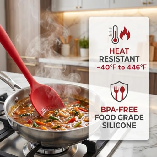 Kodreat 5 Pieces Silicone Spatula Set BPA Free | Rubber Spatula Heat Resistant Essential for Cooking Baking Non Stick Dishwasher Safe Kitchen Tools Multicolor