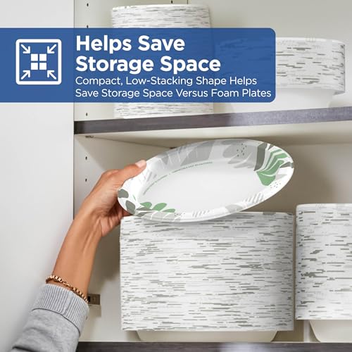Dixie 8 1/2 Inch Medium-Weight Disposable Paper Plates, Pathways, 300 Count, Bulk Case, 6 Packs/50 Count Per Pack, (Georgia-Pacific #UX9P300)