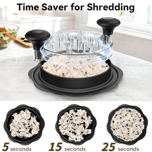 Ukeetap 10" Pro Large Meat Shredder Tool Twist for Seafood, Chicken, Beef, Black