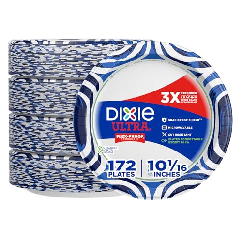 Dixie Ultra Large Paper Plates, 10 Inch, Heavy Duty Disposable Plates