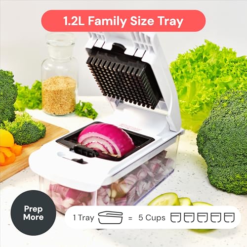 Fullstar Pro Original Vegetable Chopper & Spiralizer, All-in-1 Kitchen Tool | Multi-Blade Veggie Chopper, 5-Cup Container Onion & Food Cutter Dicer Spiralizer Dishwasher Safe Kitchen Gadgets & Essentials