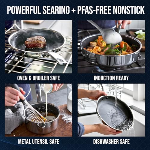 Blue Diamond Hybrid 12 Piece Stainless Steel Nonstick Cookware Set