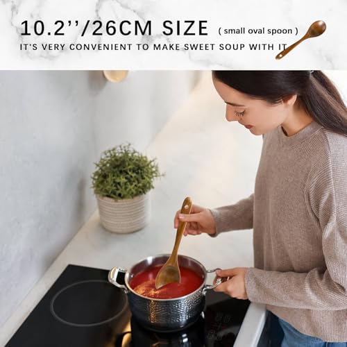 Hefild Wooden Spoons for Cooking, 10-Piece Acacia Wood Cooking Utensil Set | Spoons and spatulas stir, mix, flip and serve; balanced handles offer control while staying gentle on nonstick cookware.