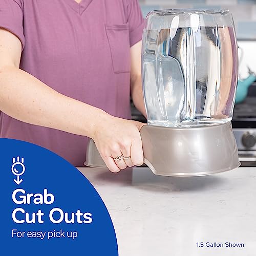 Petmate Pet Cafe Water Dispenser, XS, 0.25 GAL, Pearl Ash Blue, 7.3in | USA Made Gravity Waterer with Easy Grab Base for Cats and Dogs