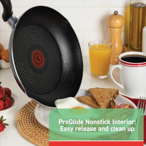 T-fal Initiatives Nonstick Cookware Set 18 Piece, Oven Broiler Safe 350F, Kitchen Cooking Set w/Fry Pans, Saucepans, Stockpots, Skillet, Spoons, Lids Pots and Pans Set Non Stick Dishwasher Safe Black