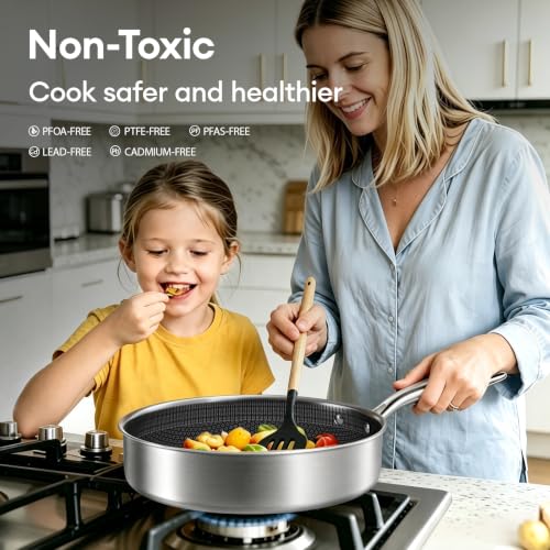 COOKER KING 10pcs Pots and Pans Set Non Stick, Stainless Steel Cookware Set