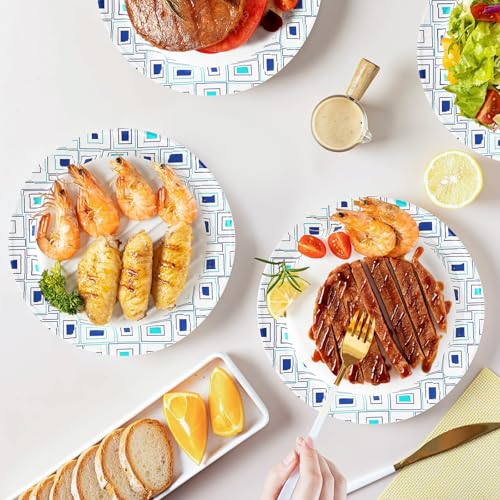 Lamosi 10 Inch Disposable Paper Plates, 140 Count Disposable Plates | Soak and Cut Proof Printed Heavy Duty Paper Plates for Everyday Use, Party, Wedding, Picnic, Family Gatherings