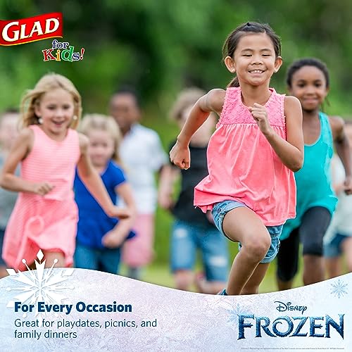 Glad for Kids Disney Frozen Paper Plates, Anna & Elsa, 8.5 in, 40 Count | Heavy-duty, soak-proof, cut-resistant plates for everyday meals and parties