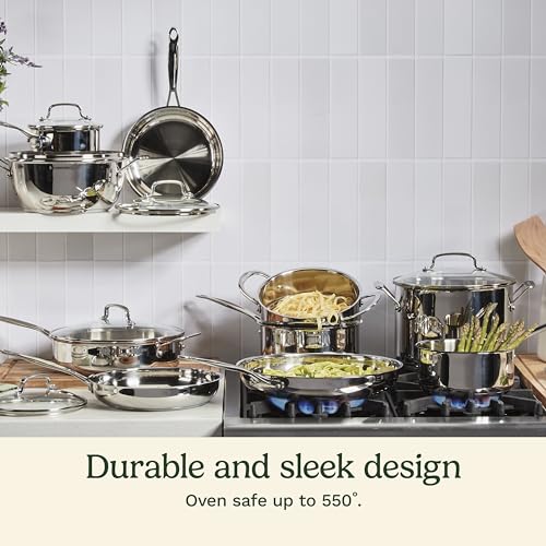Cuisinart Chef's Classic Stainless Steel Pots and Pans Set, 17 pc, 77-17N