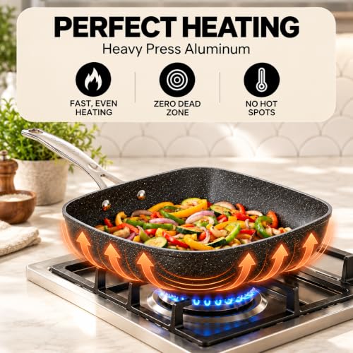 GRANITESTONE 20pc Pots and Pans Set Non Stick Cookware Set, Diamond Infused