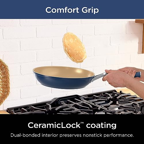 Ninja Ceramic Cookware Set, 11-Piece Kitchen Set, Navy Blue, CW49011