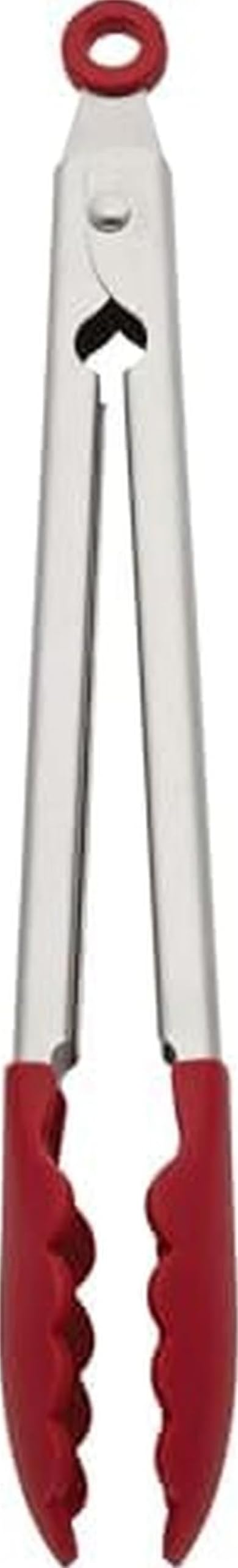 KitchenAid Silicone Stainless Steel Tongs, 12 Inch, Red
