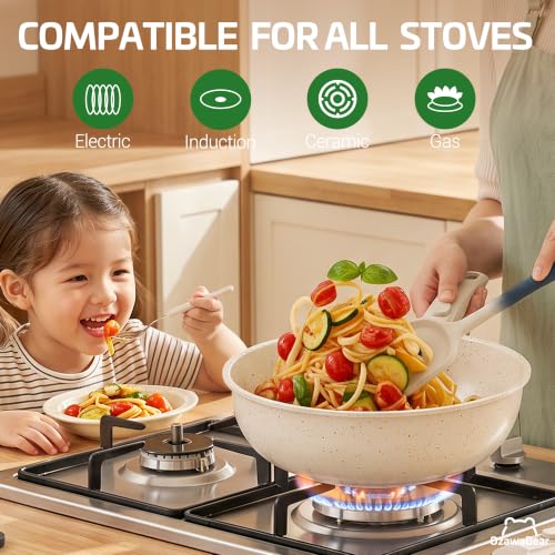 12 Pcs Pots and Pans Set Non Stick, Detachable Handle Cookware