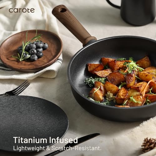 CAROTE 24pcs Nonstick Cookware Sets, Pots and Pans Set