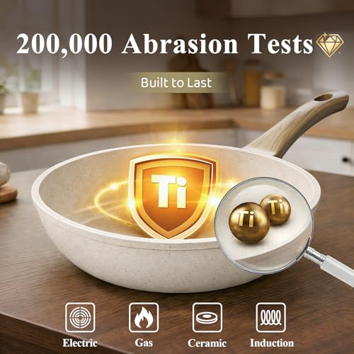 Bazova 24Pcs Pots and Pans Set, Long-Lasting Ceramic Nonstick Cookware Set
