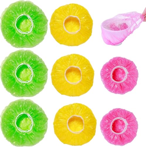 Mwellewm 60Pcs Elastic Bowl Covers Saran Wrap Plastic Reusable Food Covers | 3 Sizes,BPA Free,Colorful,Alternative to Foil & Plastic Wrap,Stretch Bags for Bread Proofing Outdoor Picnic Sourdough Starter