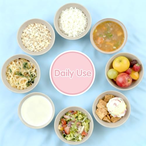Quatish 10 PCS Cereal Bowls, Plastic Bowls, Small Snack Soup Kitchen Bowl | Unbreakable, Dishwasher & Microwave Safe, Easy-to-Clean, Portable, for Camping Salad & Picnics, Wheat Straw