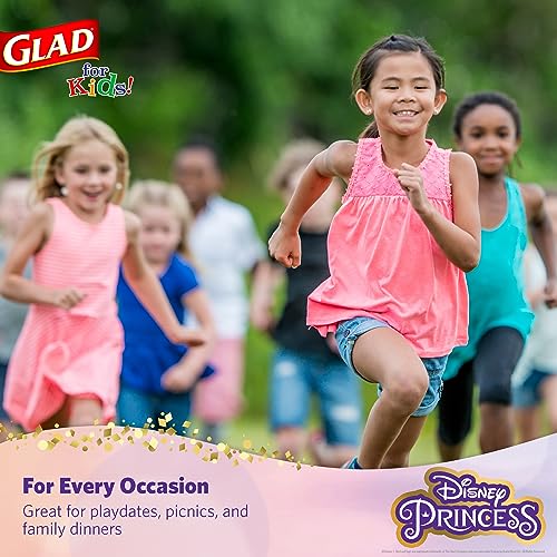 Glad for Kids Disney Princess Disposable Paper Plates, 8.5 in, 40 Count | Soak-proof, heavy duty design for everyday meals, school lunches, and birthday parties