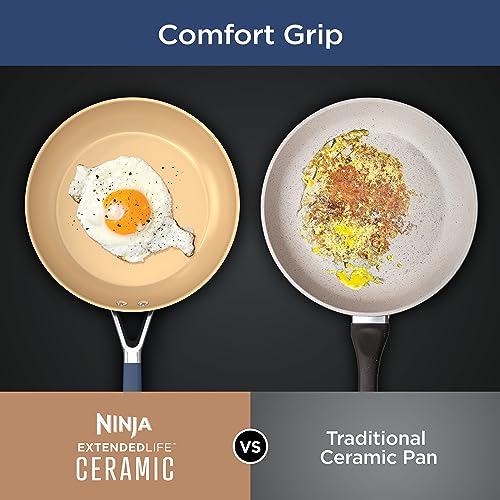 Ninja Ceramic Cookware Set, 11-Piece Kitchen Set, Navy Blue, CW49011