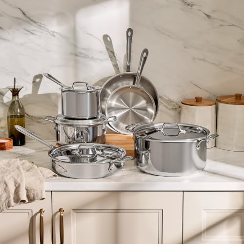 All-Clad D3® Stainless Steel Cookware Set, 10-Piece, Made in the USA