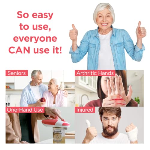 Kitchen Mama Auto Electric Can Opener, Battery Operated, Red | Automatic, Hands Free, Smooth Edge, Food-Safe, Effortless Everyday Use