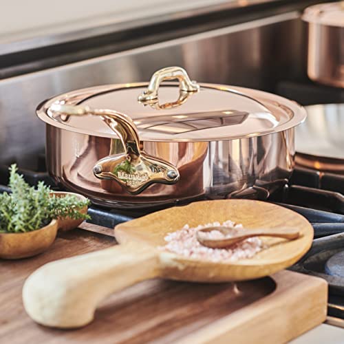 Mauviel M'Heritage 150 B 1.5mm Polished Copper & Stainless Steel 12-Piece Cookware Set With Brass Handles, Made In France