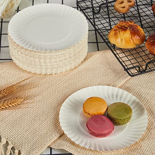 FOCUSLINE 6 Inch Paper Plates 1000 Count, White Small Plates Uncoated | Dessert Paper Plates Bulk, Lightweight Disposable, Perfect for Desserts, Snacks, Cakes, Picnics, Parties, Everyday Dining
